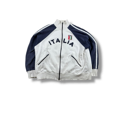 Italia Zip-Jacke – Weiß – Herren S (kurz & boxy)