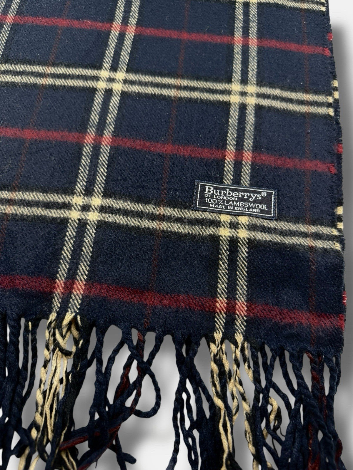 Burberry Schal – Dunkelblau/Marine – 100 % Lammwolle