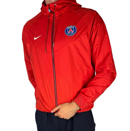 Nike PSG Windbreaker Jacke – Rot, Größe L, Nylon-Leichtgewicht