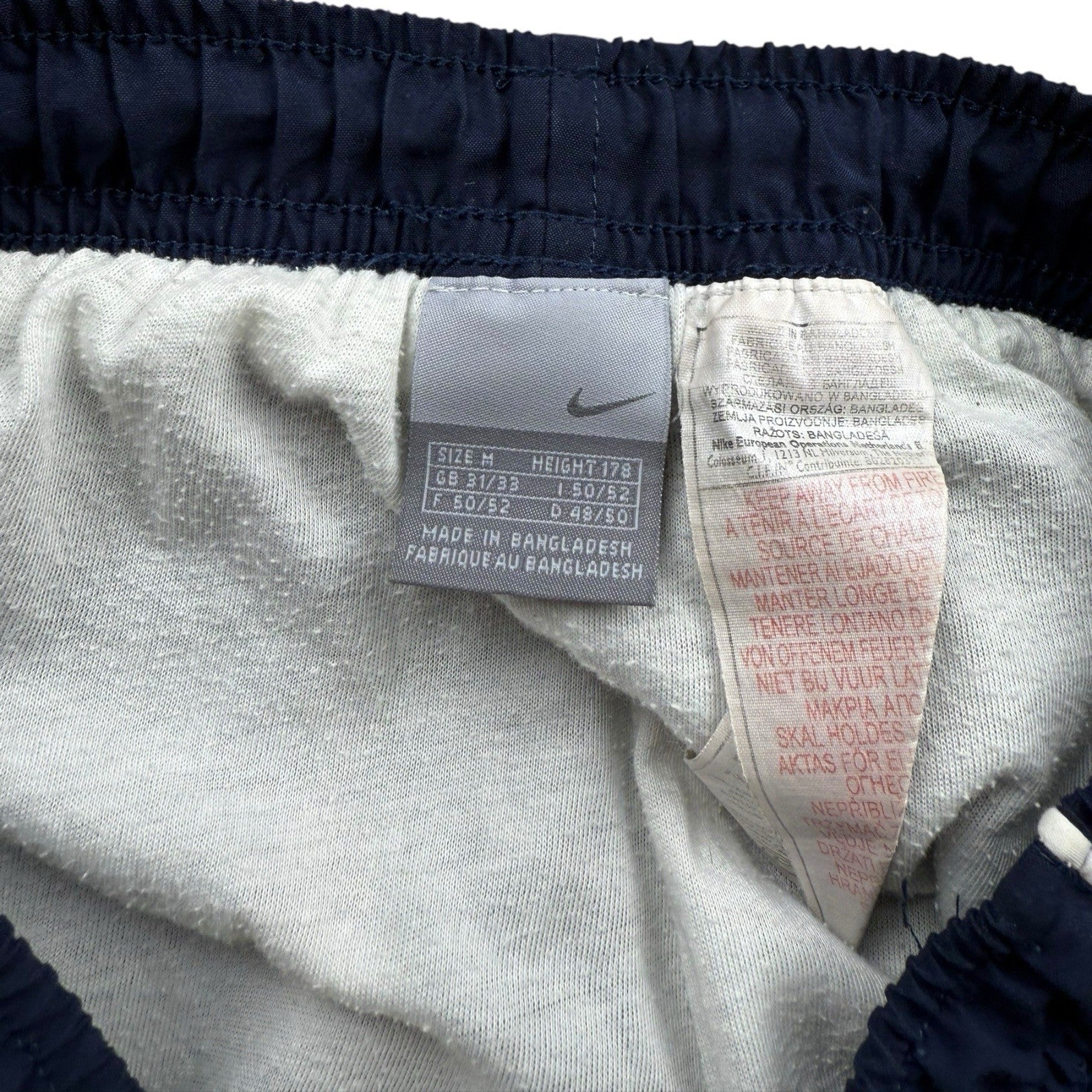 Nike Track Pants – Marineblau – Herren M – Doppeltes Piping – Open Leg