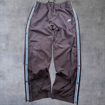 Nike Full-Zip Track Pants – Weinrot – Baggy Fit – Herren XL – Vintage Tearaway