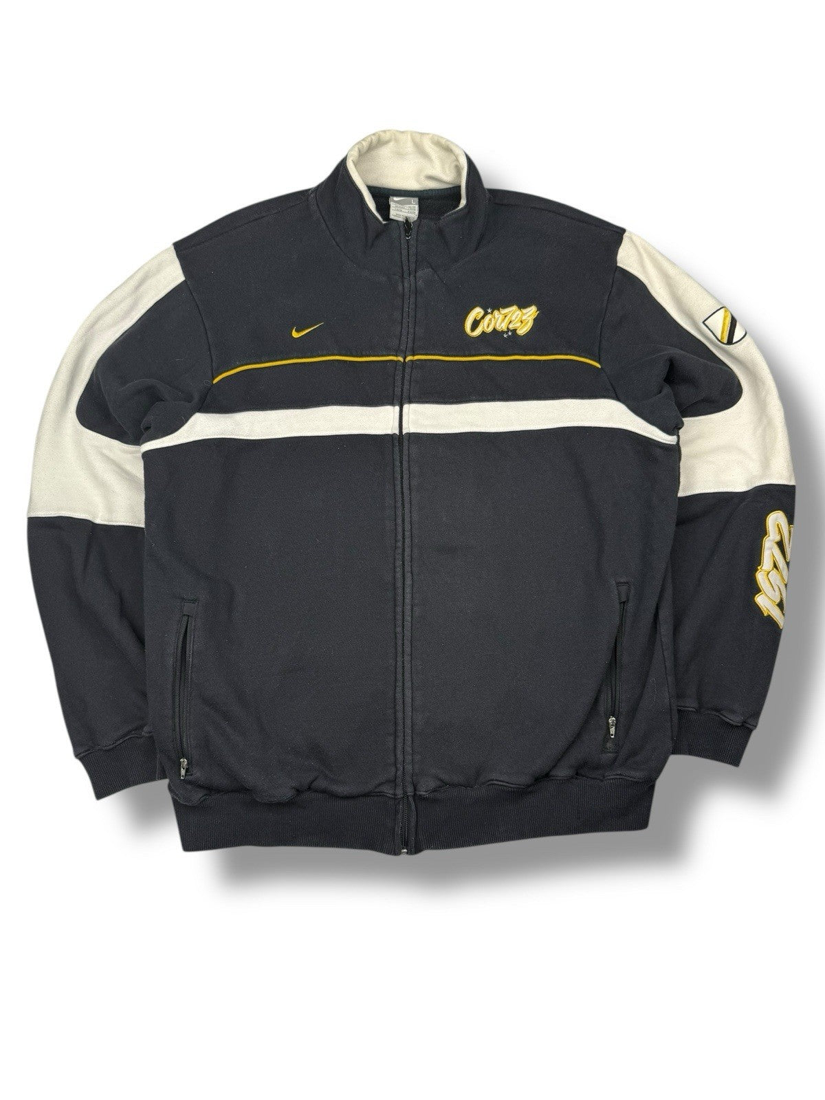 Nike Cortez Jacket – Schwarz / Gold / Weiß – Größe L
