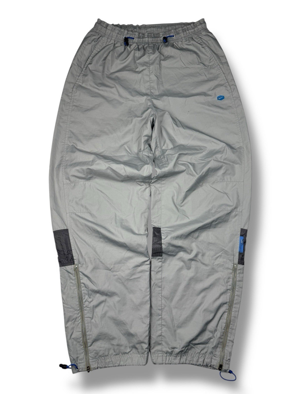 Nike – Hex Track Pants – Grau mit Blau – Größe S – Vintage