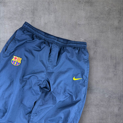 Nike FC Barcelona Track Pants – Open Leg – Vintage – Größe L – Schwarz/Blau