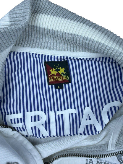 La Martina – Zip-Sweater – Weiß – Herren M 