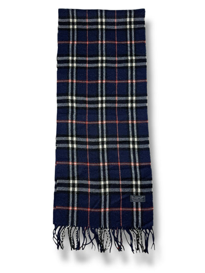 Burberry Schal – Ozean-/Nachthimmelblau – 100 % Lammwolle