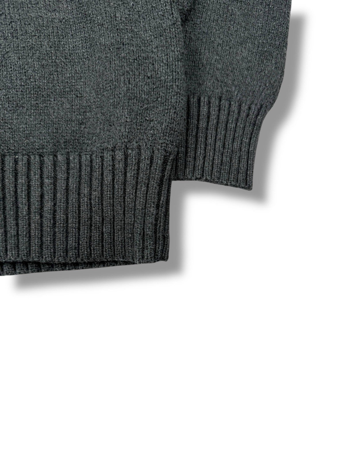 Ralph Lauren Quarter Zip – Schwarz-Grau – Größe L – Heavyweight Cotton