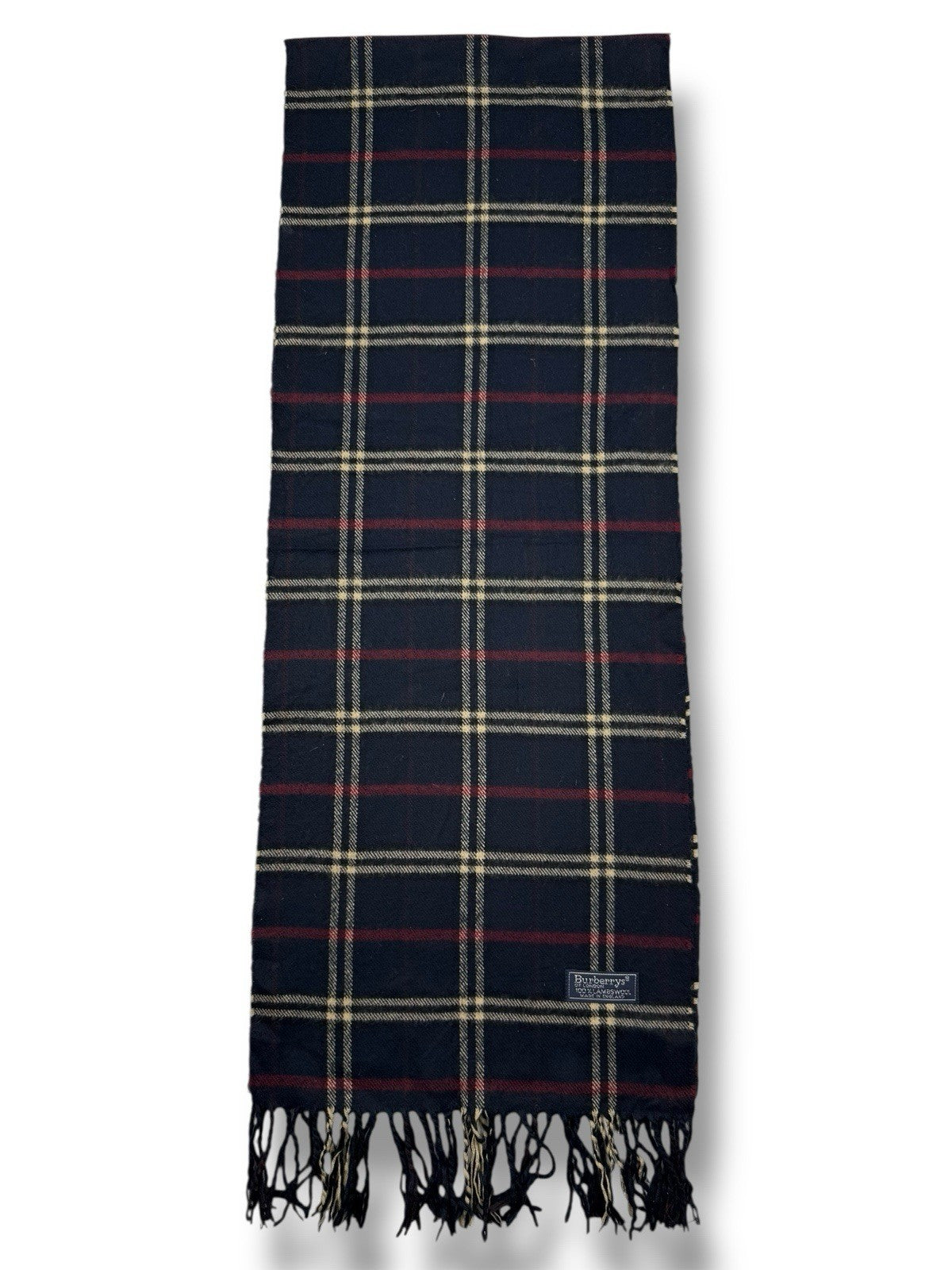 Burberry Schal – Dunkelblau/Marine – 100 % Lammwolle