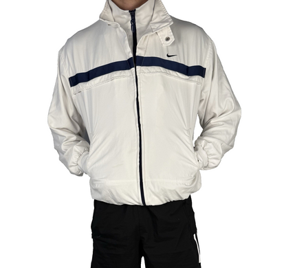 Vintage Nike Jacke – Weiß – Größe L (2000er Jahre) full zip white