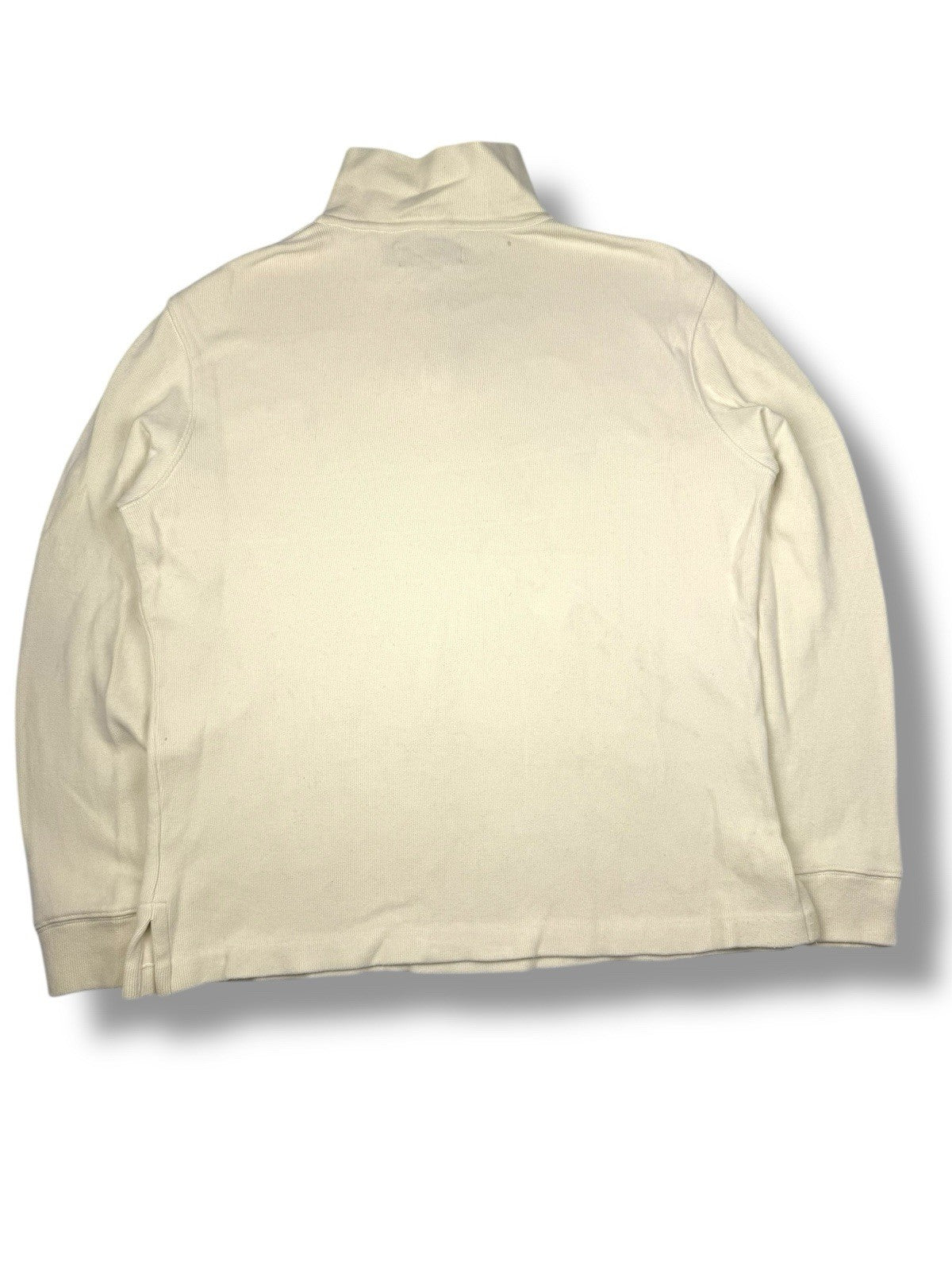 Ralph Lauren Sweater – Weiß – Größe M – Feinstrick Quarter ZIP Pullover 