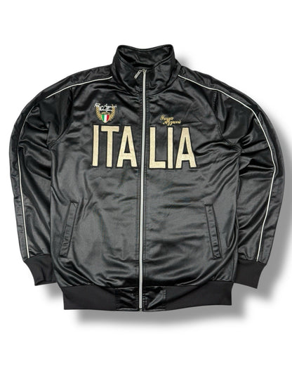 Italia Track Jacket – Schwarz – Größe M – Glänzend