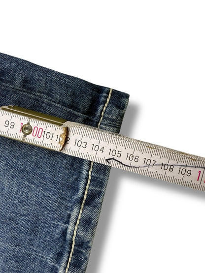 Miss Me Jeans – Blau – Größe 28 – Straight Fit – Engelsflügel Backpockets