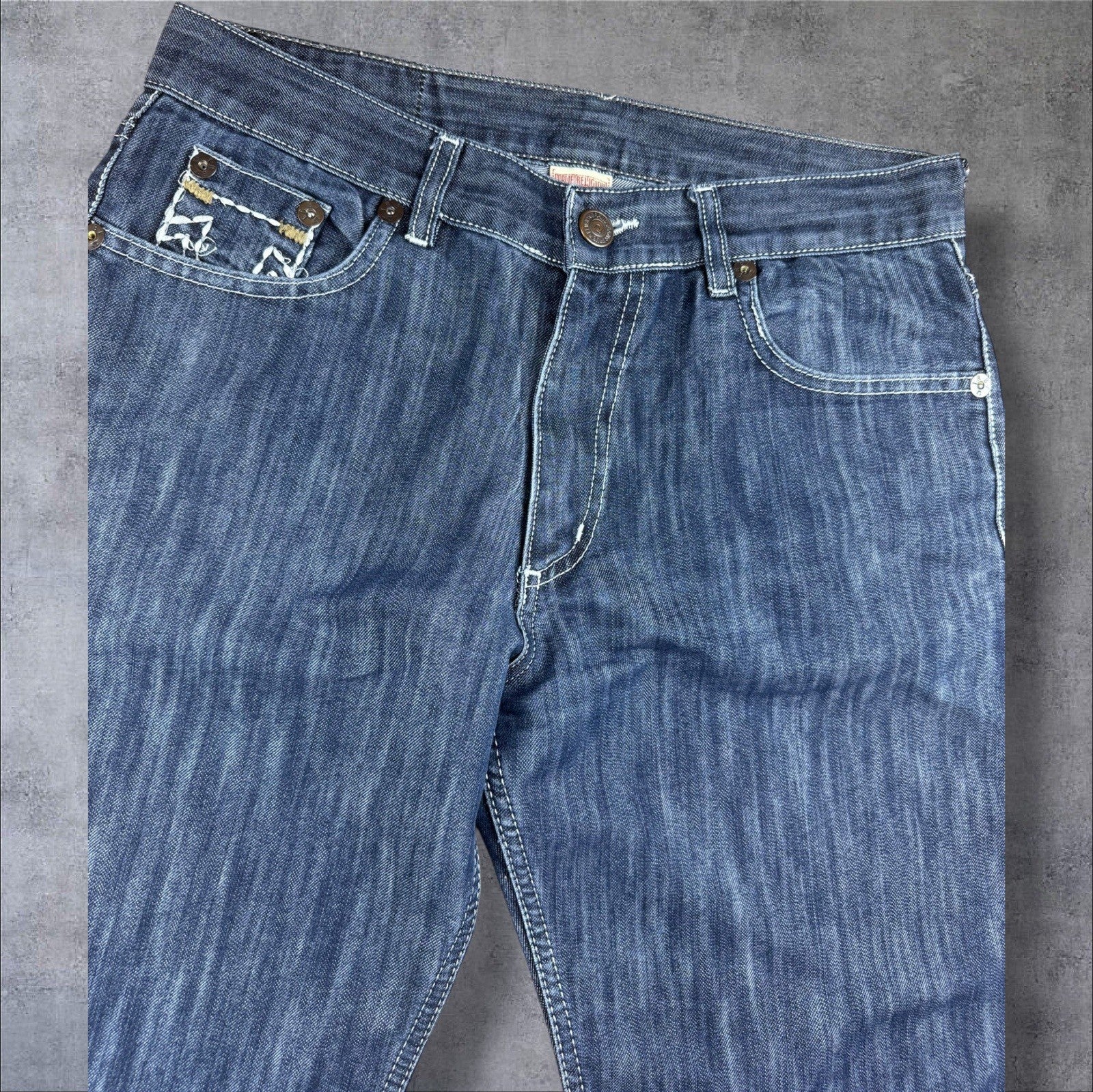 True Religion Jeans – Blau – Herren W33 – Baggy Fit & Signature Look