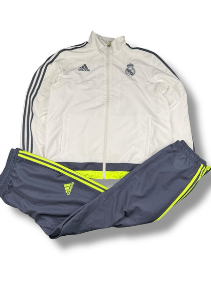 Adidas x Real Madrid – Tracksuit – Weiß/Grau – Größe L (Baggy Fit)