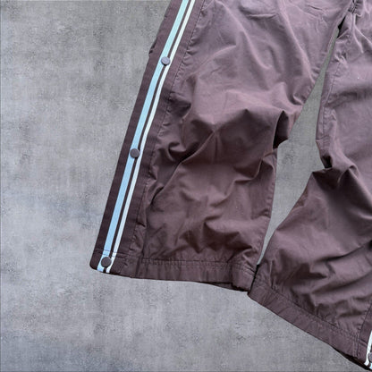 Nike Full-Zip Track Pants – Weinrot – Baggy Fit – Herren XL – Vintage Tearaway