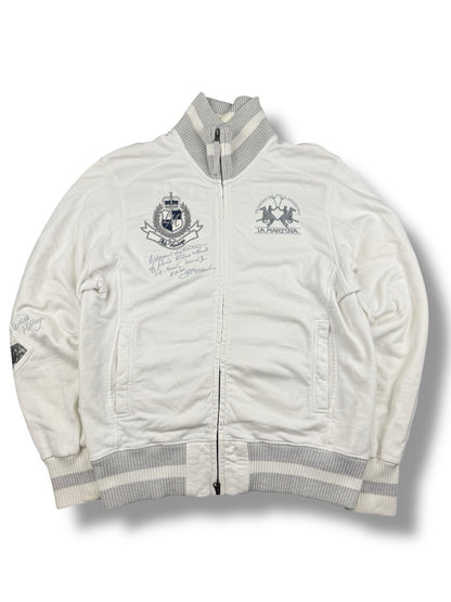 La Martina – Zip-Sweater – Weiß – Herren M 