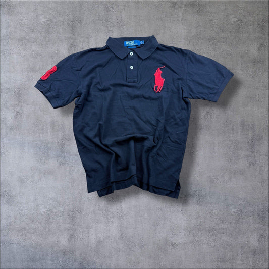 Ralph Lauren Big Pony Polo-Shirt – Schwarz – Herren S (Custom Fit)