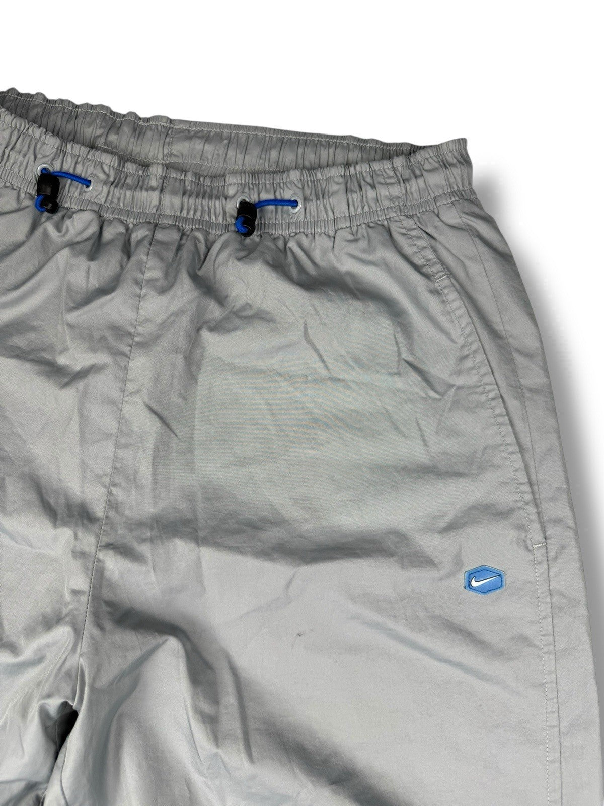 Nike – Hex Track Pants – Grau mit Blau – Größe S – Vintage