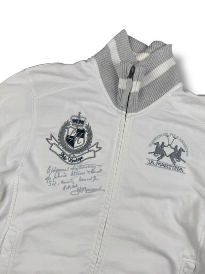 La Martina – Zip-Sweater – Weiß – Herren M 