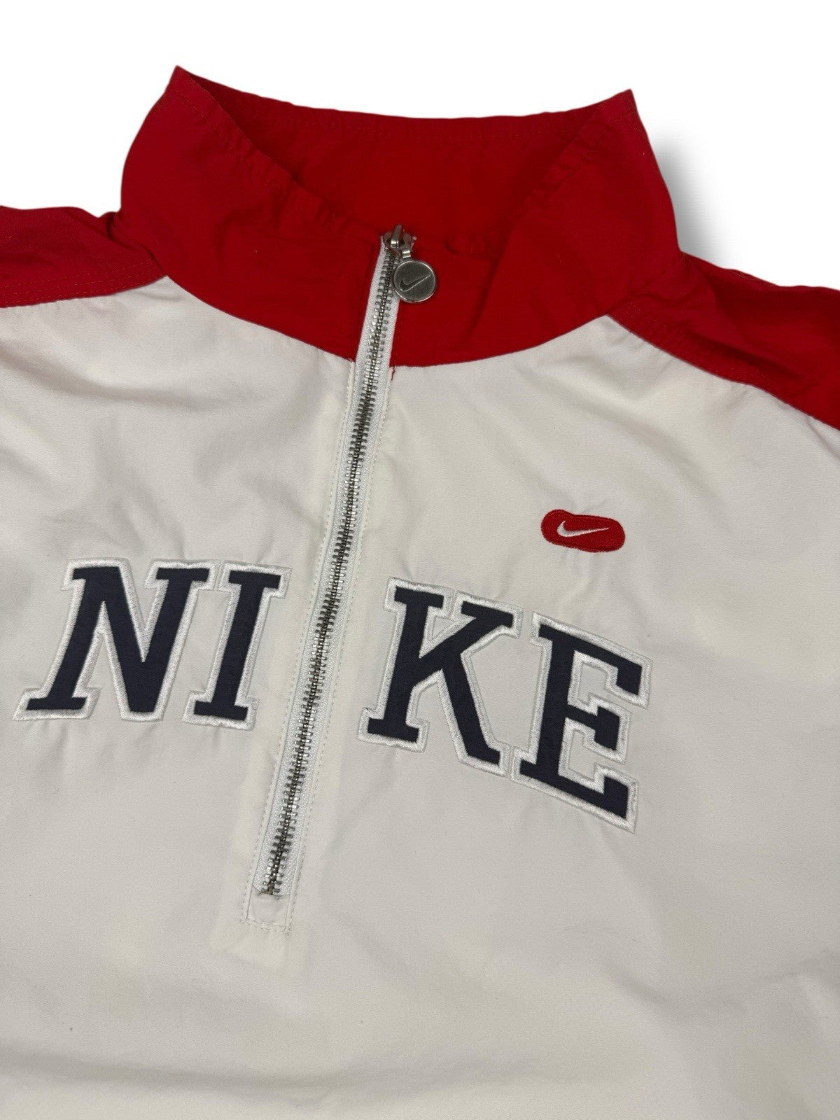 Nike Quarter Zip – Weiß-Rot – Größe S