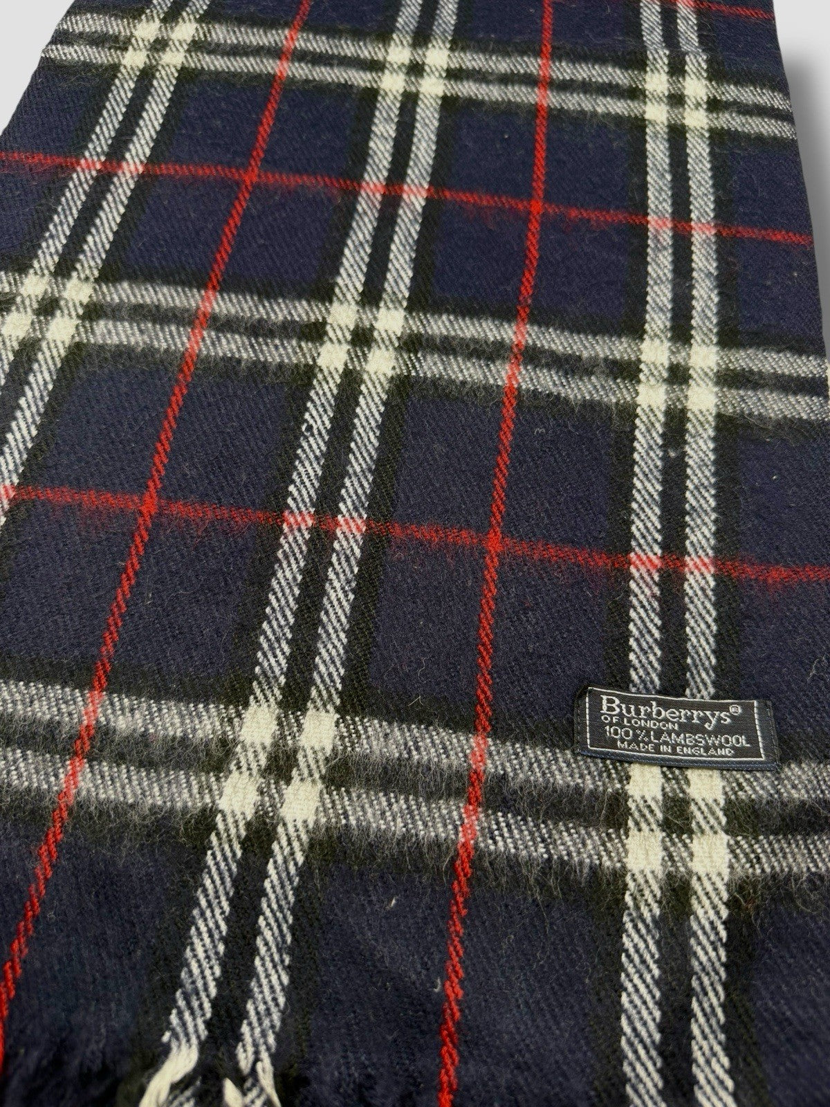 Burberry Schal – Dunkelblau/Marine – 100 % Lammwolle