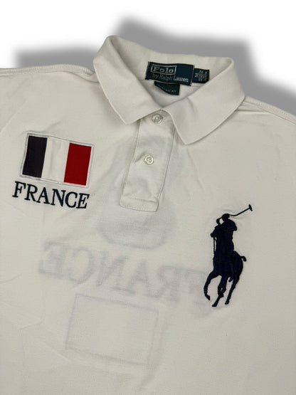 Ralph Lauren Polo – Frankreich Edition – Weiß – Größe M