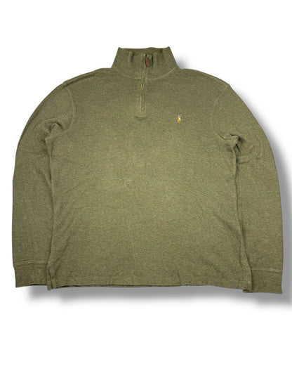 Ralph Lauren Sweater – Grün – Größe M – Feinstrick Quarter ZIP Pullover