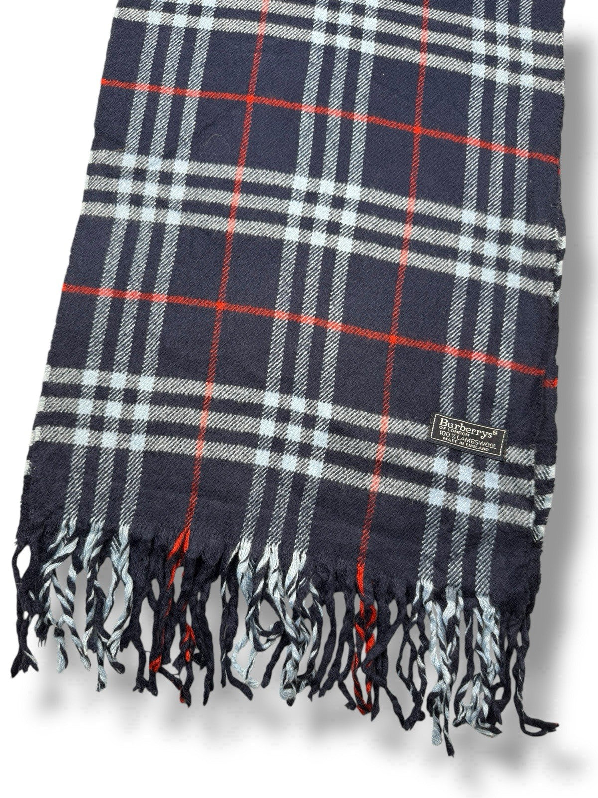 Burberry Schal – Blau – Classic Check – 100 % Lammwolle (Original)
