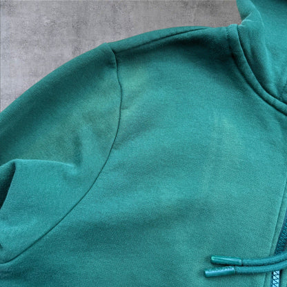 Lacoste Zip-Hoodie – Grün – Herren S (FR 3) – Gesticktes Logo – Vintage Flair