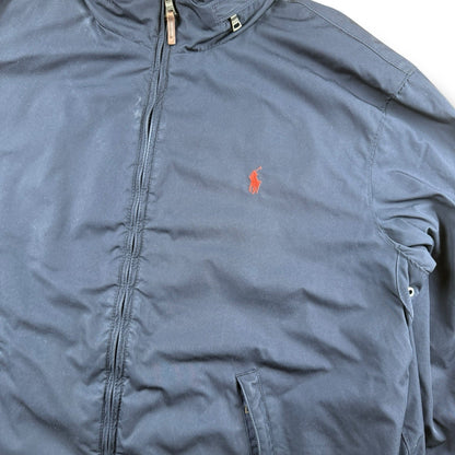 Ralph Lauren Collegejacke mit versteckbarer Kapuze – Navy, XL