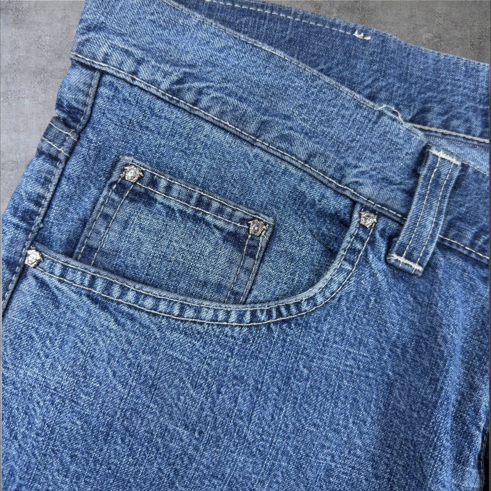 Versace Jeans Couture – Dunkelblau – Herren W34 – Made in Italy & High-Waist Fit