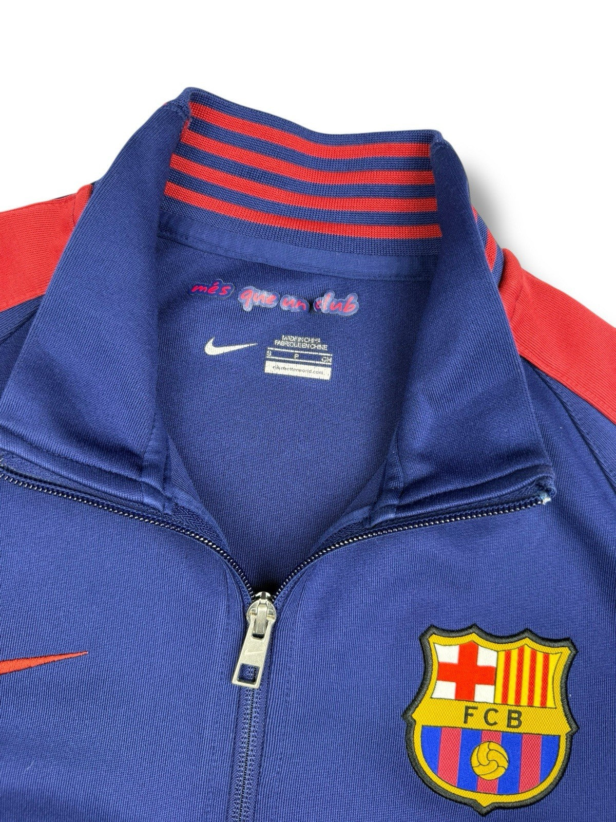 Nike FC Barcelona Track Jacket – Marineblau mit Roten Streifen – Herren L