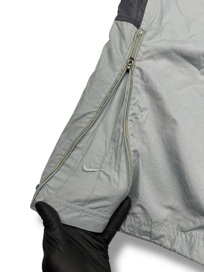 Nike – Hex Track Pants – Grau mit Blau – Größe S – Vintage