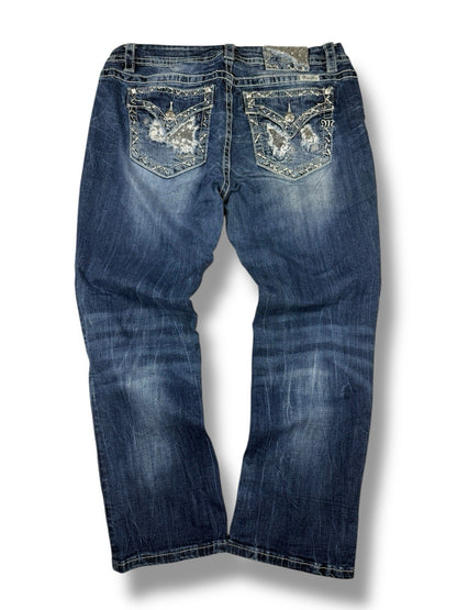 Miss Me Cropped Jeans – Blau – EU 38 