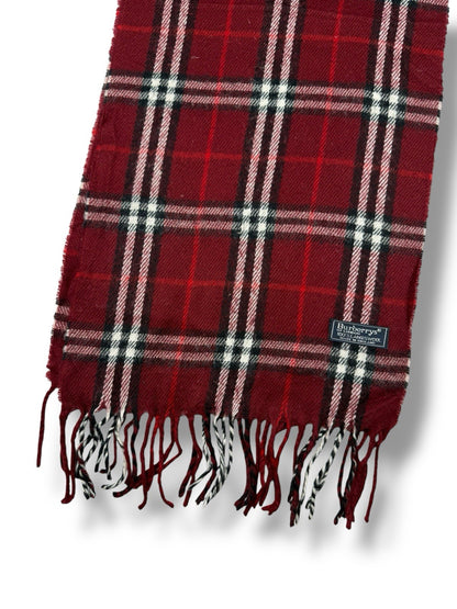 Burberry Schal – Rot – Classic Check – 100 % Lammwolle (Original)