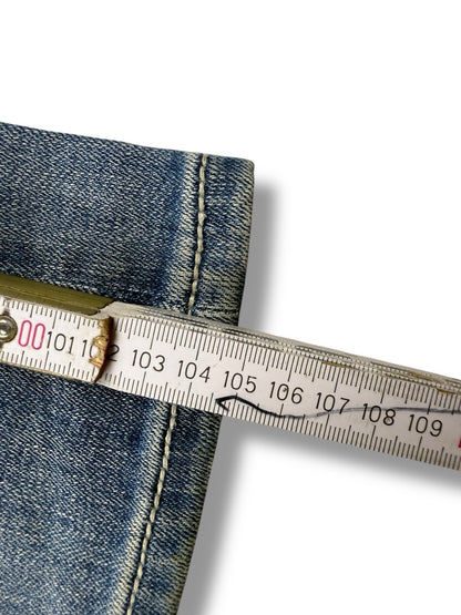 Miss Me Jeans – Hellblau – Größe 28 – Flared Bootcut – Engelsflügel Backpockets