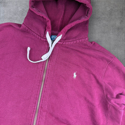 Ralph Lauren Zip-Hoodie – Rot – Herren 2XL – Lockerer Fit & Klassiker