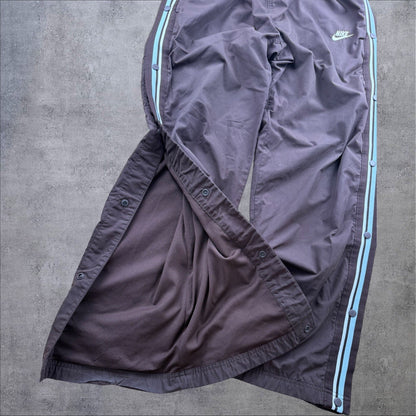 Nike Full-Zip Track Pants – Weinrot – Baggy Fit – Herren XL – Vintage Tearaway