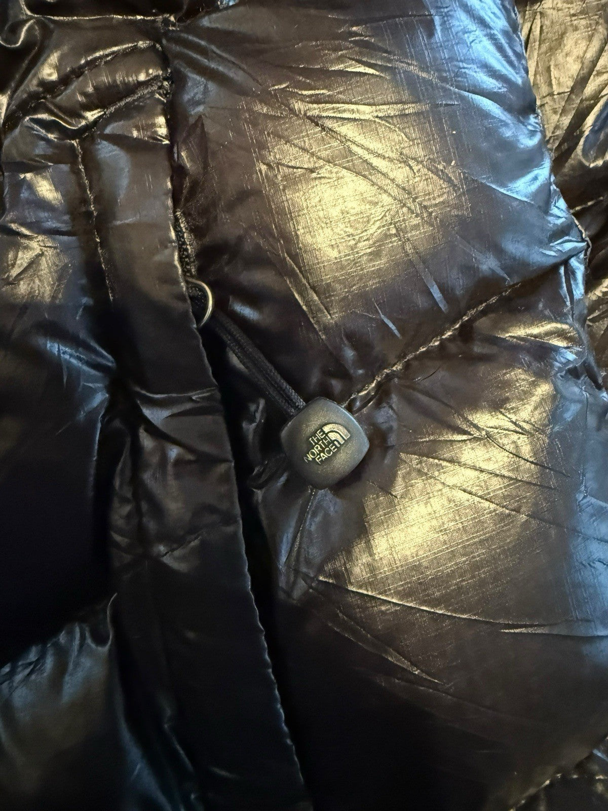 The North Face Puffer Jacket – Schwarz/Glänzend – 700 Fill – Herren M