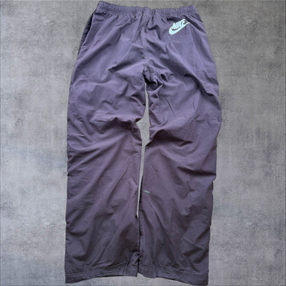 Nike Full-Zip Track Pants – Weinrot – Baggy Fit – Herren XL – Vintage Tearaway