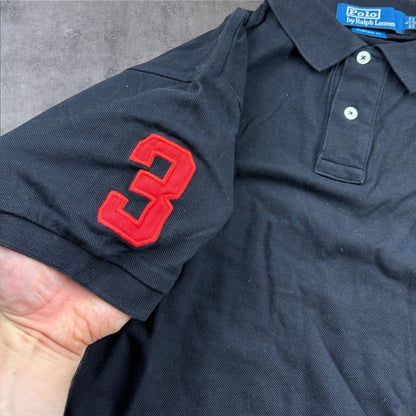 Ralph Lauren Big Pony Polo-Shirt – Schwarz – Herren S (Custom Fit)
