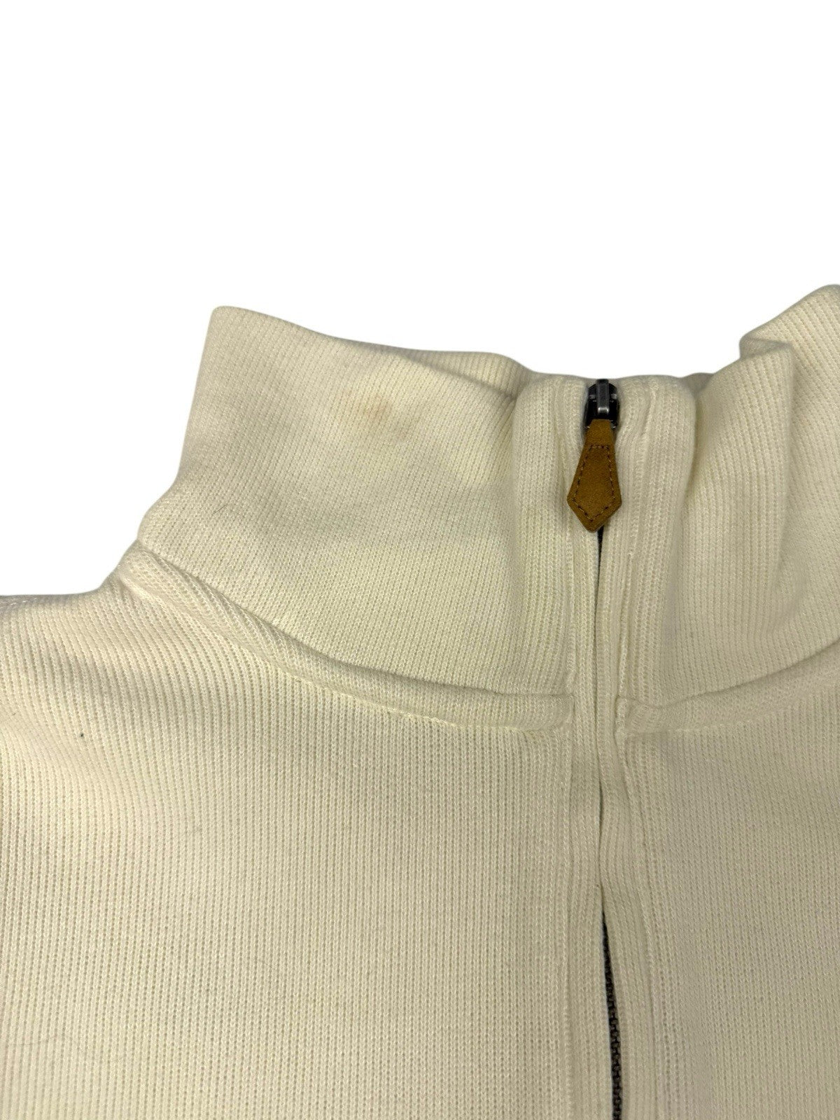 Ralph Lauren Sweater – Weiß – Größe M – Feinstrick Quarter ZIP Pullover 