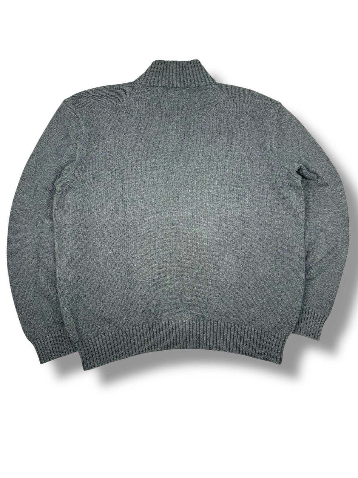 Ralph Lauren Quarter Zip – Schwarz-Grau – Größe L – Heavyweight Cotton