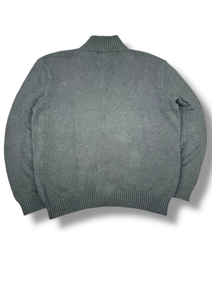 Ralph Lauren Quarter Zip – Schwarz-Grau – Größe L – Heavyweight Cotton