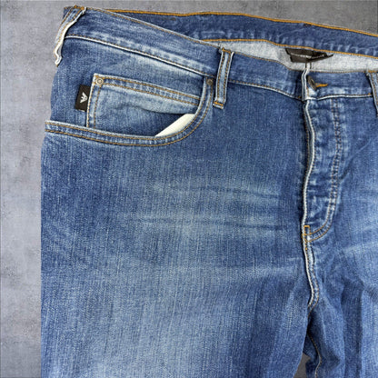 Emporio Armani Jeans – Blau – Herren W38 L34 – Klassisch mit Logo-Detail