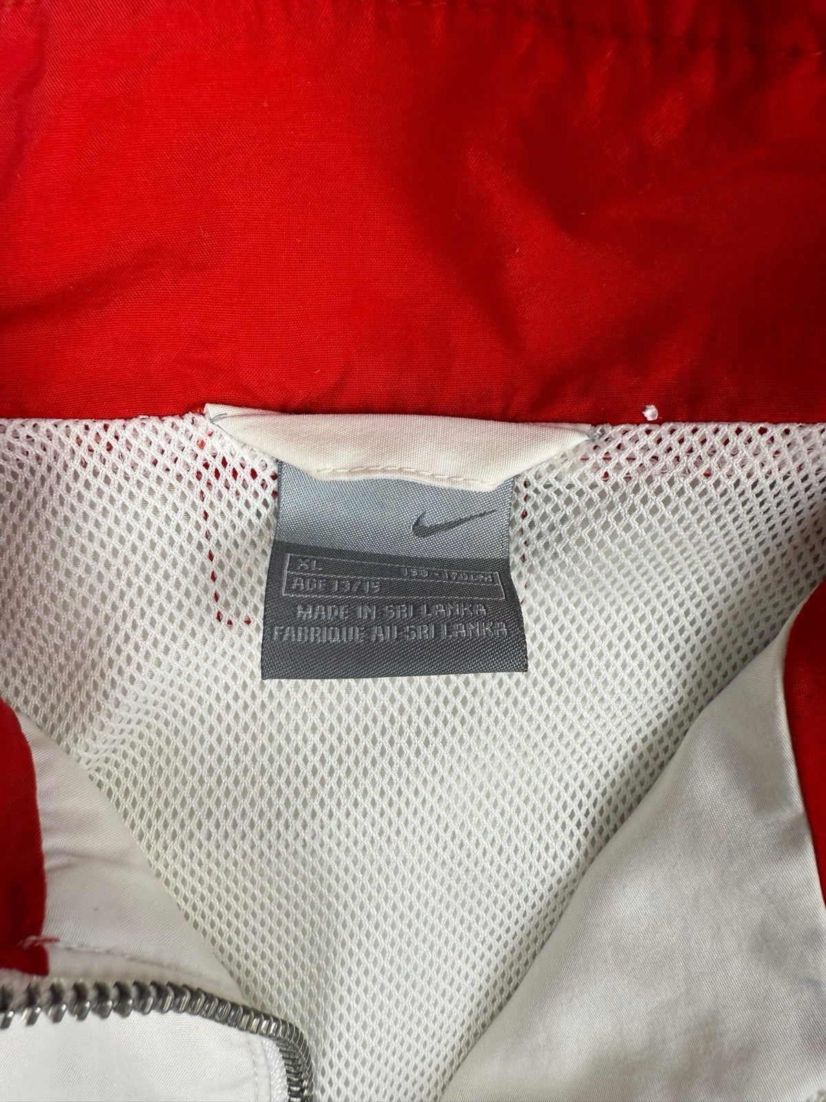 Nike Quarter Zip – Weiß-Rot – Größe S