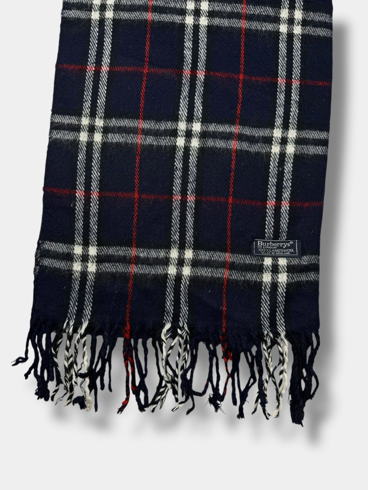 Burberry Schal – Dunkelblau/Marine – 100 % Lammwolle