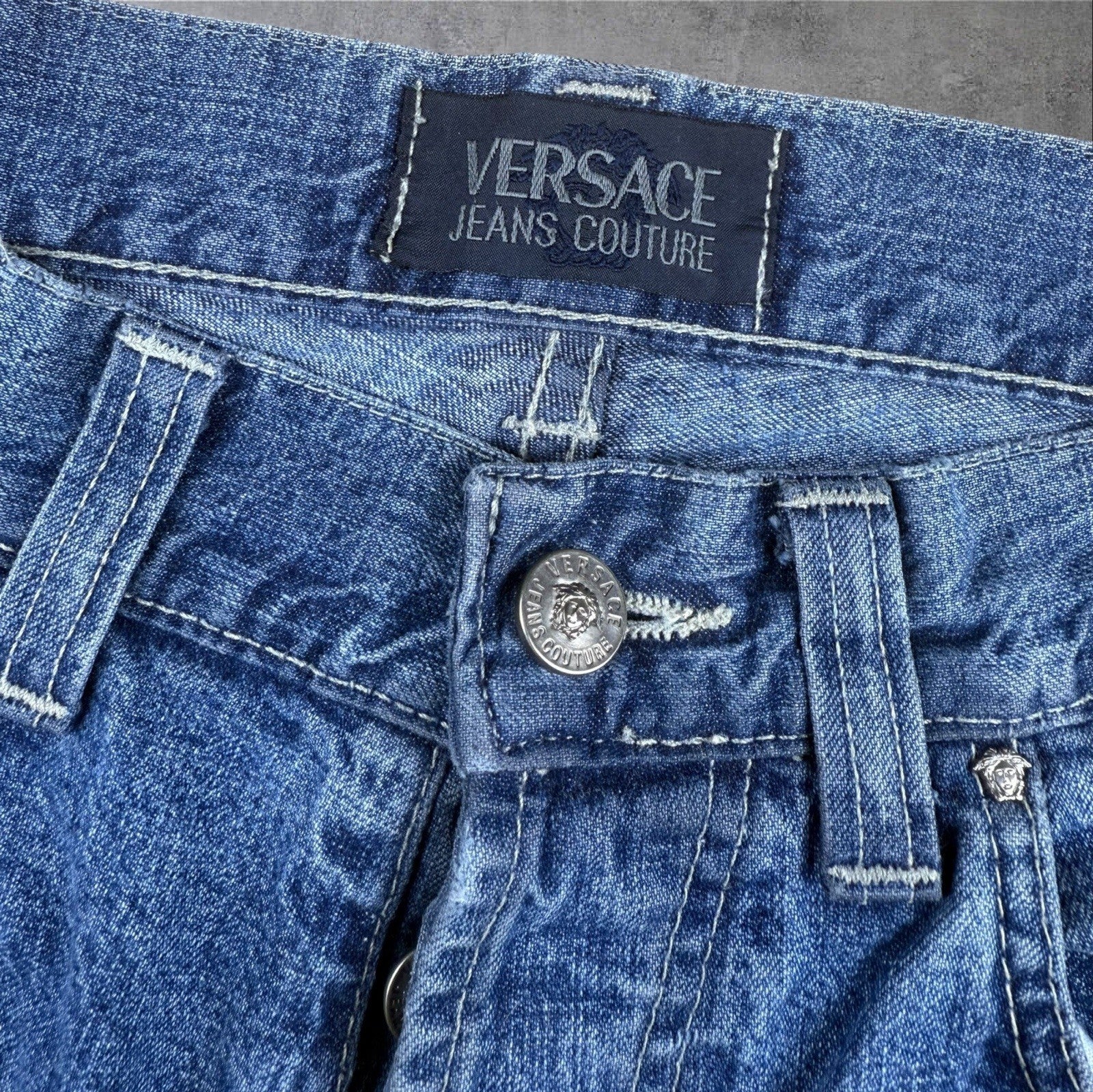 Versace Jeans Couture – Dunkelblau – Herren W34 – Made in Italy & High-Waist Fit