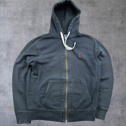 Ralph Lauren Zip-Hoodie – Schwarz – Herren S – Gesticktes Logo – Klassiker