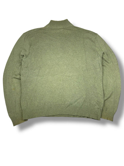 Ralph Lauren Sweater – Grün – Größe XL – Heavyweight Cotton Quarter ZIP Pullover